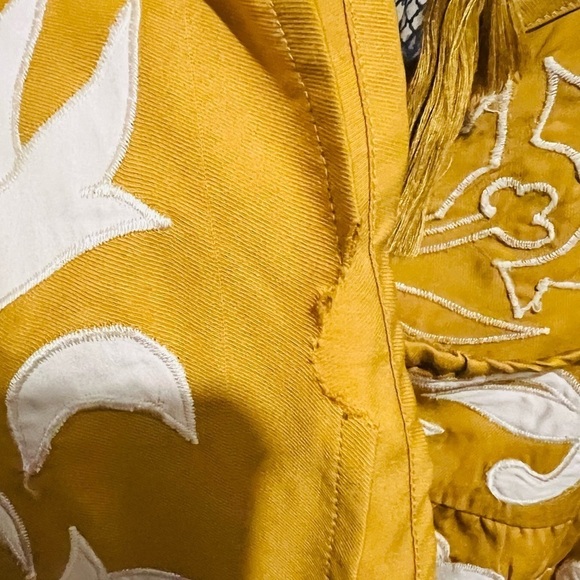 Free People Mustard Yellow Gold and White Detailed Romper - Picture 11 of 14